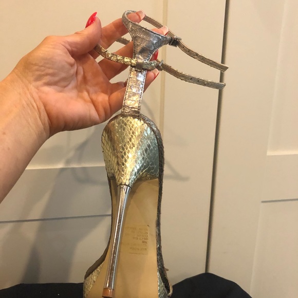 Gold and bronze strappy heels - Picture 3 of 6